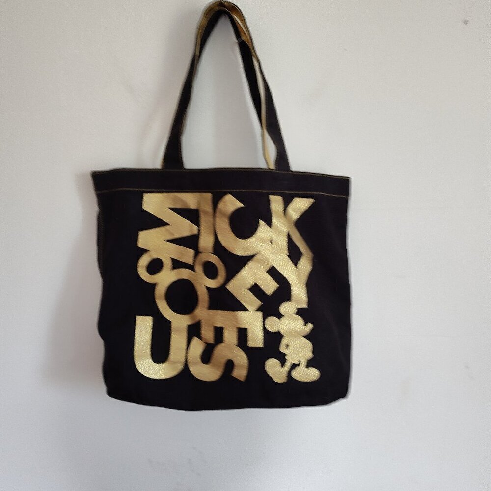 Disney Parks Micky Mouse Black/Gold Sparkle Tote Bag